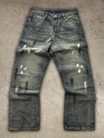 Grey Distressed Wide-Leg Jeans — 0035 - view 12