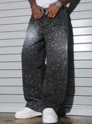 Black Paint-Effect Jeans — 317 - view 2
