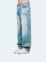Grey Washed Wide-Leg Jeans — 0112 - view 9