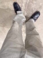 Light Grey Drawstring Wide-Leg Trousers — 283 - view 3