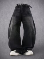 Black Washed Wide-Leg Jeans — 274 - view 15