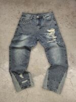 Blue Distressed Wide-Leg Jeans — 0008 - view 15