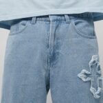 Light Blue Butterfly-Detail Jeans — 260 - view 9