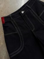 Black Contrast-Stitch Wide-Leg Jeans — 316 - view 13