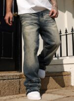 Blue Washed Wide-Leg Jeans — 0007 - view 3