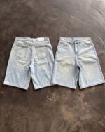 Light Blue Washed Denim Shorts — 332 - view 7