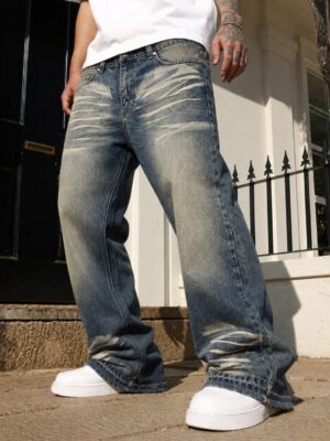 Blue Washed Wide-Leg Jeans — 0007 - view 1