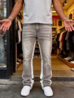 Grey Side-Panel Wide-Leg Jeans — 0015 - view 8