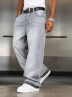 Grey Panelled Wide-Leg Jeans — 0024 - view 11