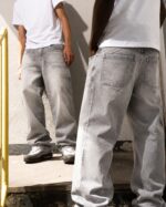 Grey Washed Wide-Leg Jeans — 0112 - view 2
