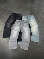 Grey Washed Wide-Leg Jeans — 0112 - view 10