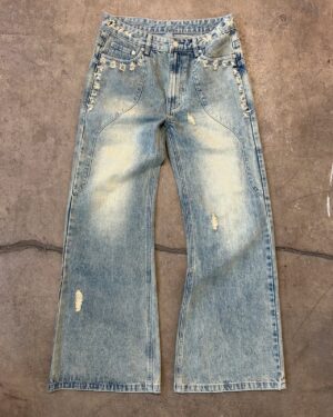 Washed Studded Jeans — 0020 - view 1