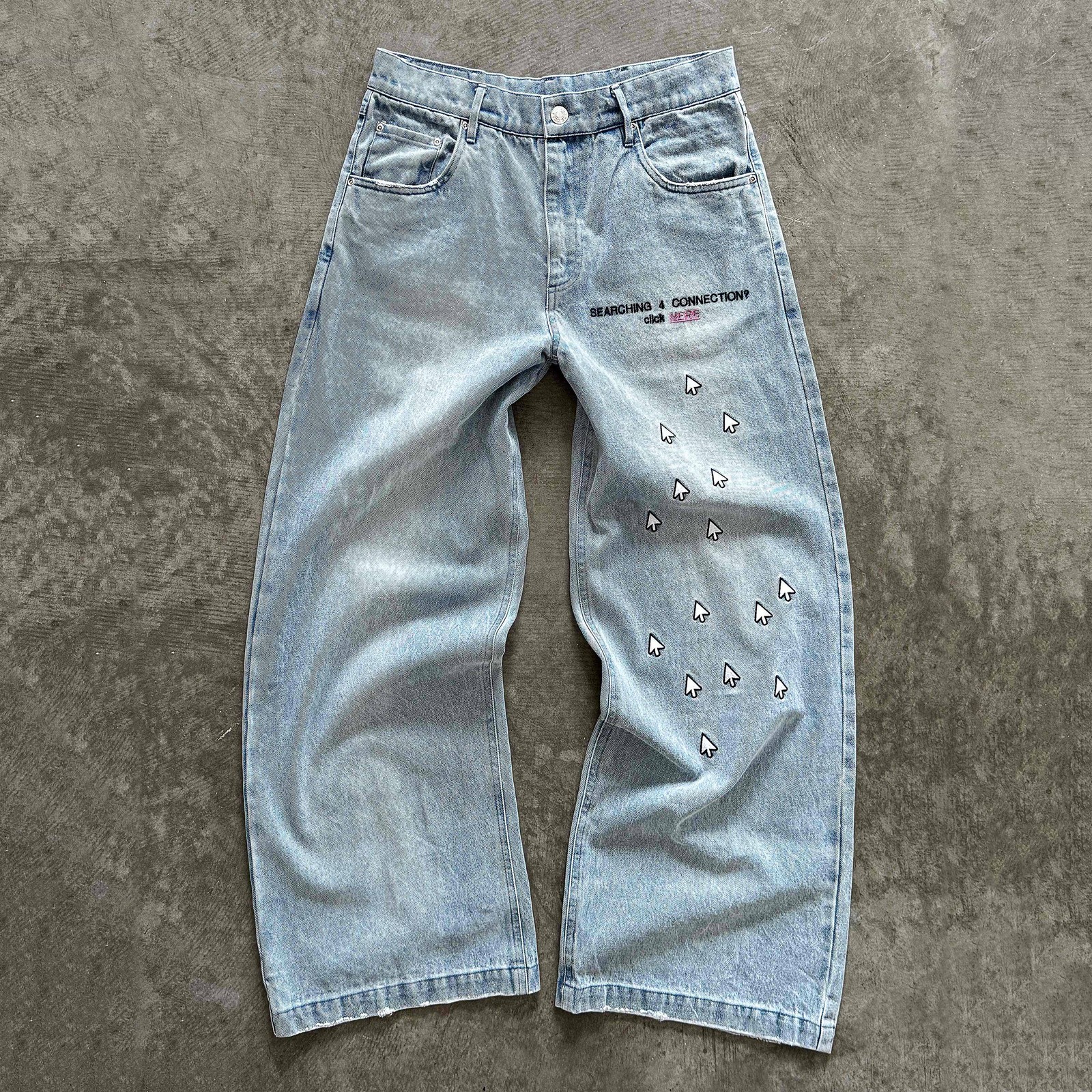 Light Blue Graphic Jeans — GLS01 - view 2