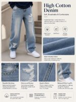 Blue Distressed Wide-Leg Jeans — 0008 - view 14