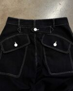 Black Contrast-Stitch Wide-Leg Jeans — 316 - view 9