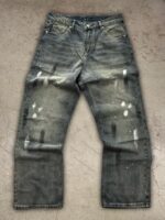 Grey Distressed Wide-Leg Jeans — 0035 - view 1