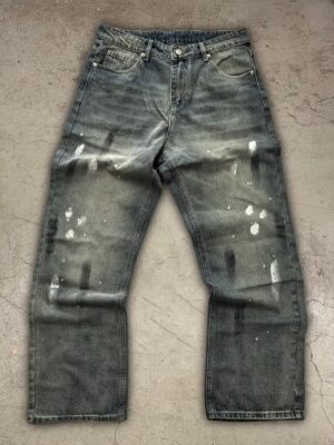 Grey Distressed Wide-Leg Jeans — 0035 - view 1