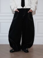 Black Contrast-Stitch Wide-Leg Jeans — 316 - view 15