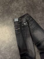 Black Washed Denim Jeans — 0042黑 - view 4