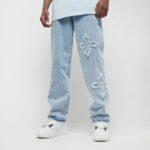 Light Blue Butterfly-Detail Jeans — 260 - view 5