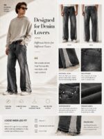 Grey Raw-Hem Panelled Jeans — 0058 - view 5