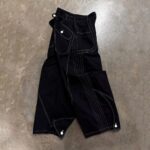 Black Contrast-Stitch Wide-Leg Jeans — 316 - view 4