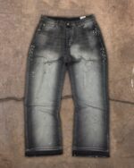 Grey Panelled Wide-Leg Jeans — 0024 - view 6