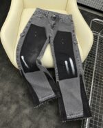 Grey and Black Patchwork Jeans — 0031 - view 1