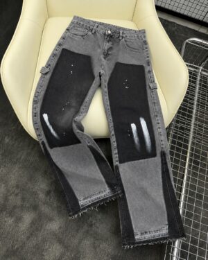 Grey and Black Patchwork Jeans — 0031 - view 1