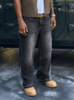 Grey Raw-Hem Panelled Jeans — 0058 - view 9