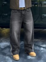 Grey Raw-Hem Panelled Jeans — 0058 - view 4