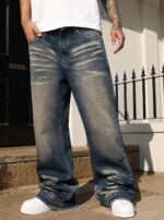 Blue Washed Wide-Leg Jeans — 0007 - view 2