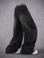 Black Washed Wide-Leg Jeans — 274 - view 11