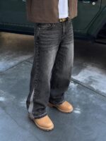 Grey Raw-Hem Panelled Jeans — 0058 - view 8