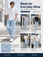 Light Blue Butterfly-Detail Jeans — 260 - view 7