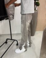 Grey Side-Panel Wide-Leg Jeans — 0015 - view 12