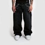Black Embellished Wide-Leg Jeans — 0026 - view 2