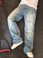 Grey Distressed Wide-Leg Jeans — 0035 - view 13