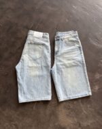 Light Blue Washed Denim Shorts — 332 - view 15
