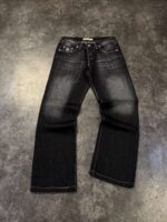 Black Washed Denim Jeans — 0042黑 - view 1