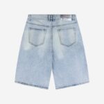 Light Blue Washed Denim Shorts — 332 - view 17