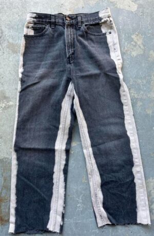 Dark Blue Contrast-Panel Jeans — 266 - view 1