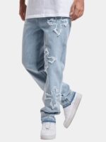 Light Blue Butterfly-Detail Jeans — 260 - view 3