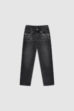 Black Embellished Wide-Leg Jeans — 0026 - view 5