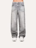 Grey Washed Wide-Leg Jeans — 0112 - view 12
