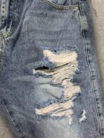 Blue Distressed Wide-Leg Jeans — 0008 - view 8