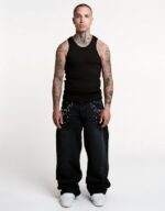 Black Embellished Wide-Leg Jeans — 0026 - view 6