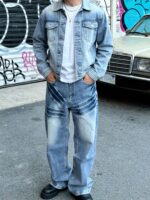 Blue Washed Wide-Leg Jeans — 0037 - view 5