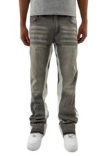 Grey Side-Panel Wide-Leg Jeans — 0015 - view 15