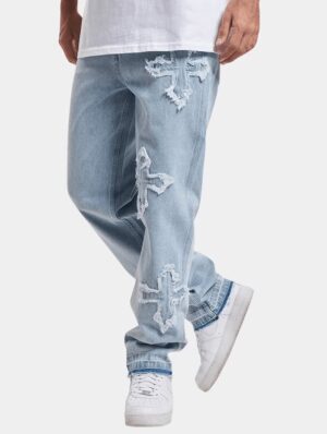 Light Blue Butterfly-Detail Jeans — 260 - view 2
